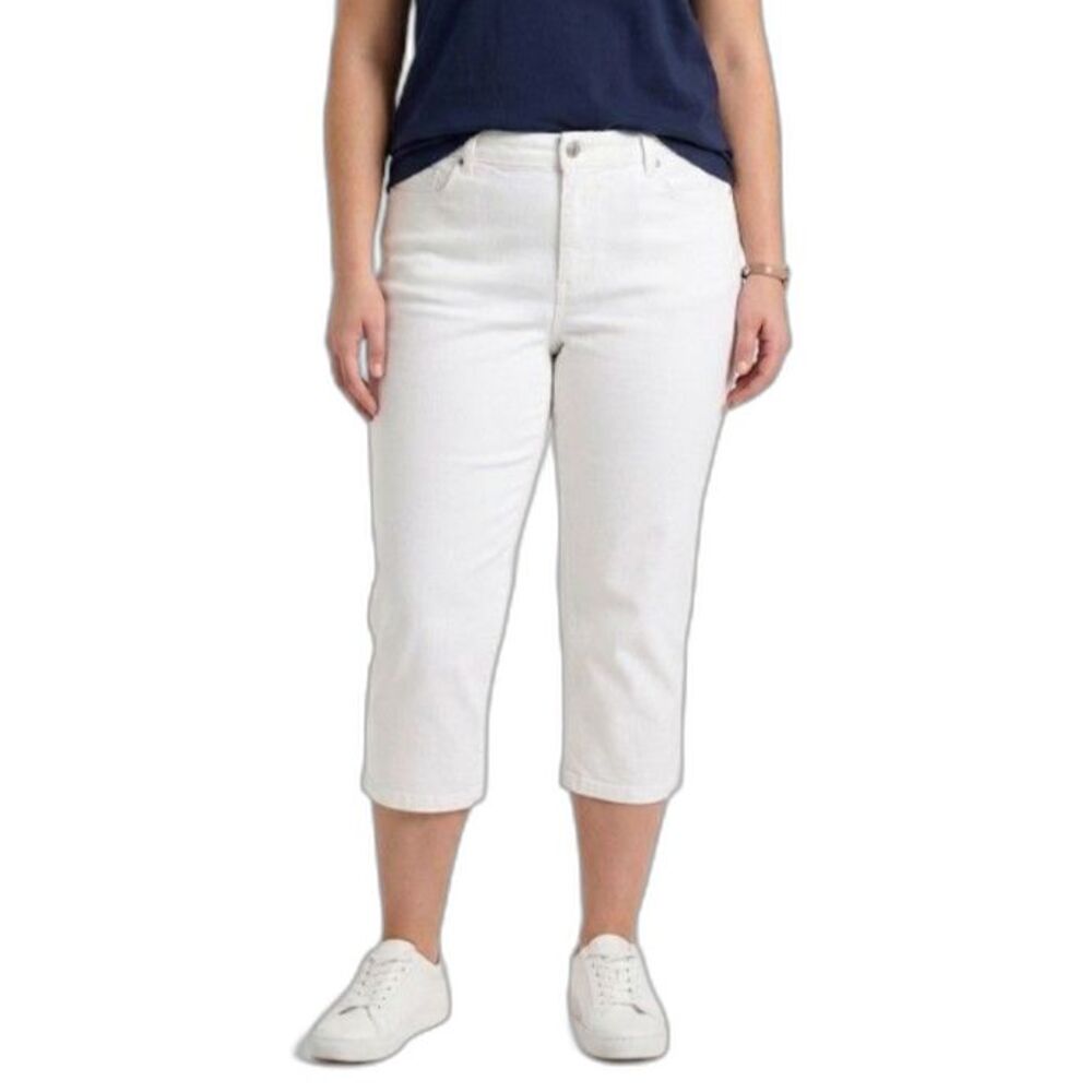 Coldwater Creek White Denim Natural Fit High-Rise Jean-Style Capri Jeans Size 16